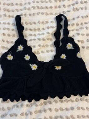For love & lemons black daisy crop top